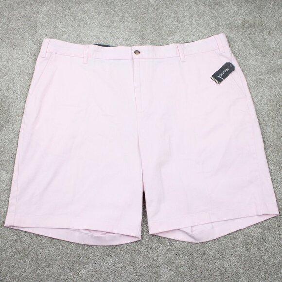 Nautica Deck Stretch Chino Shorts NWT Mens 46W Pink Cotton Stretch w/ 10" inseam - Picture 1 of 16